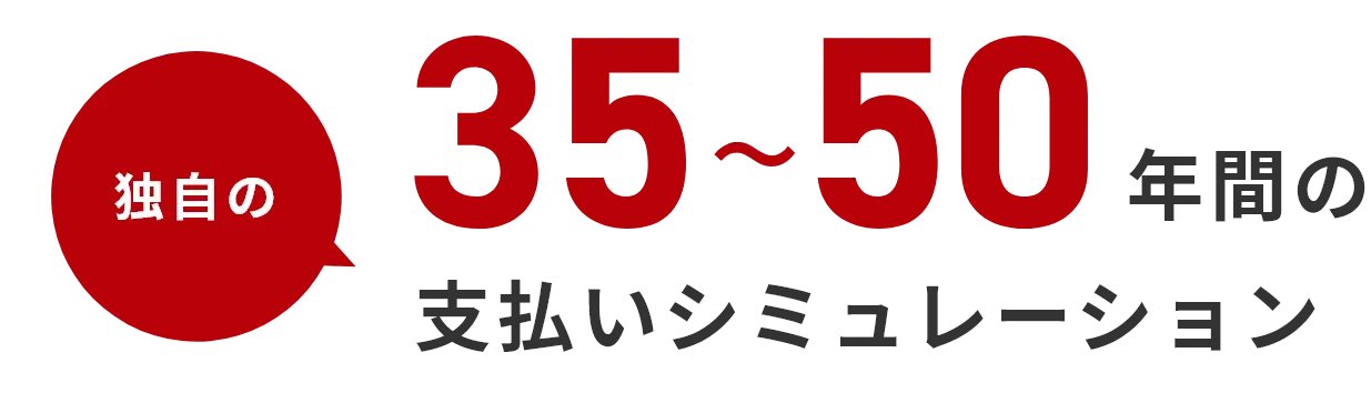 独自の35～50年間の支払いシミュレーション